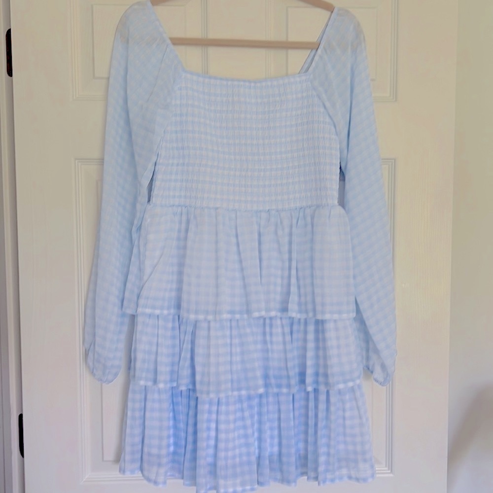 Gingham Ruffle Mini Dress
